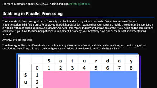 Levenshtein Distance (Part 3: Optimize Everything!)