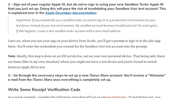 Preparing to Test Receipt Validation for iOS