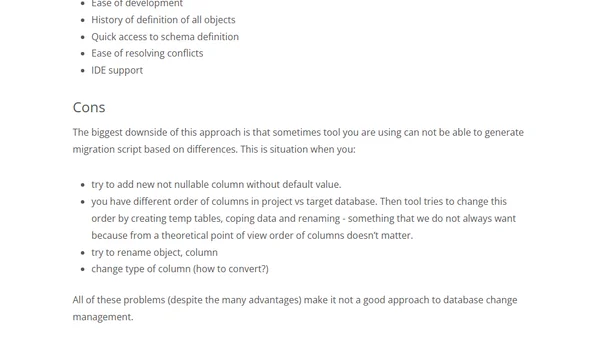 Database change management