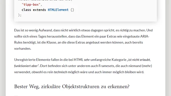 Fragen zu HTML5 und Co beantwortet 28 - getElementsByTagName, neue Elemente, zirkuläre Referenzen, FormData