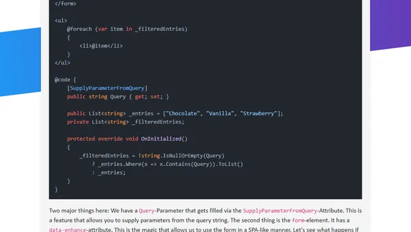 Blazor .NET 8 - Enhanced Form Navigation