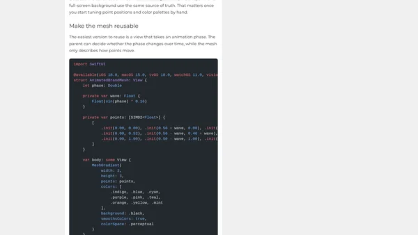 Build Mesh Gradients In SwiftUI