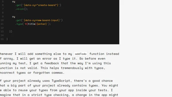 Starting with TypeScript in Cypress