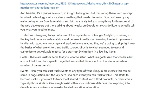 Tactical Steps for Startup Metrics