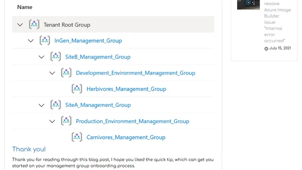 Quick tip: Getting started with Azure Management Groups