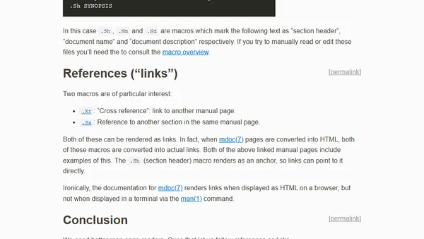 Man pages are great, man readers are the problem