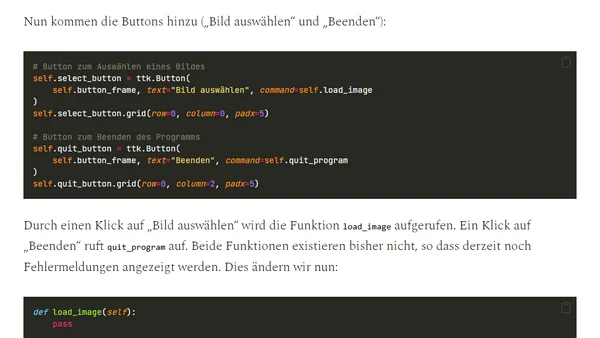 Bilddateien in einer Tkinter-App öffnen