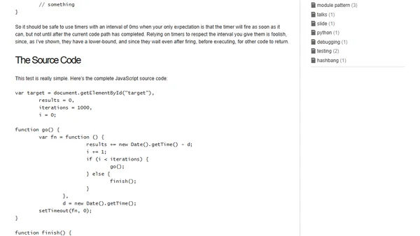 Minimum Timer Intervals in JavaScript