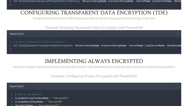 Using PowerShell to Secure Azure SQL Databases
