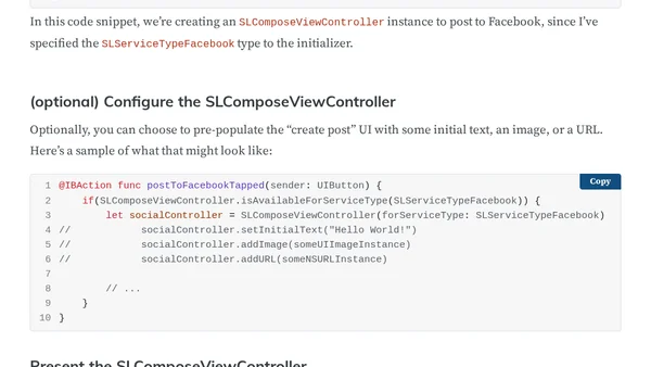 Get Social With Swift – Posting to Facebook and Twitter