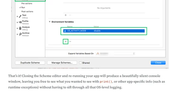 Disabling Xcode’s OS-Level Debug Logging