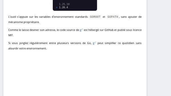 Installer et changer de version de Go en une commande