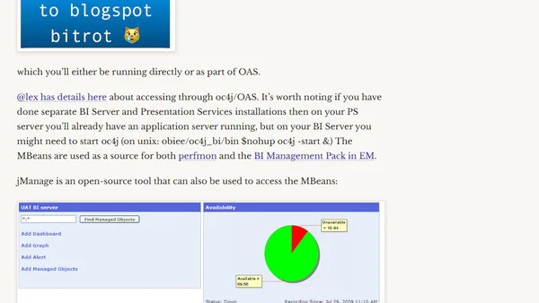 Oracle BI Management / Systems Management MBeans
