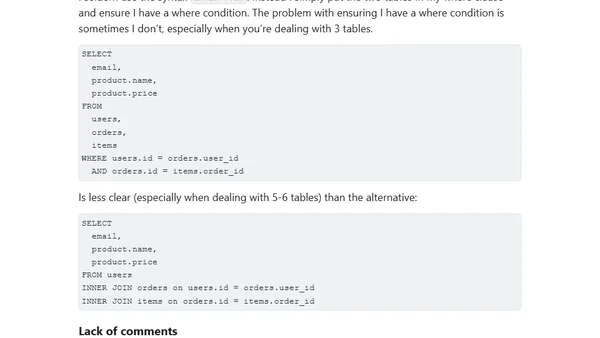 My SQL Bad Habits