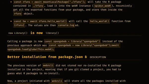 webrcli & spidyr: What’s new