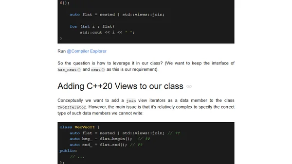 Views as Data Members for Custom Iterators