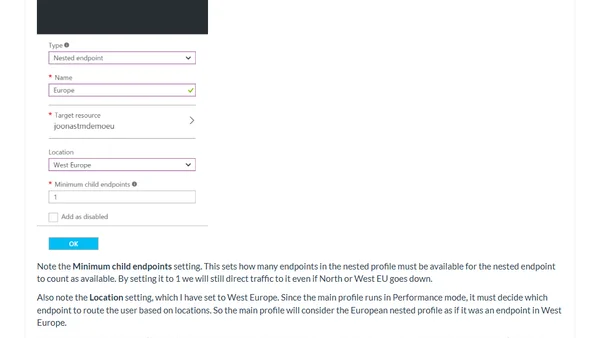 Nested Azure Traffic Manager profiles