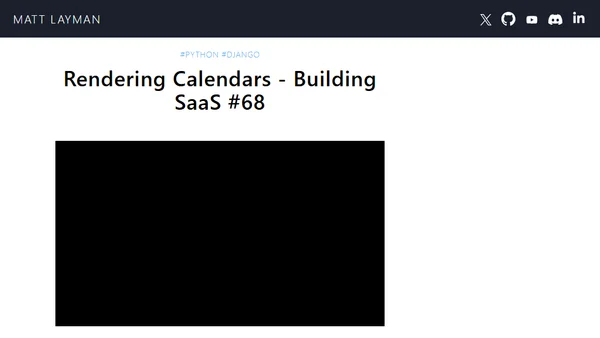 Rendering Calendars - Building SaaS #68