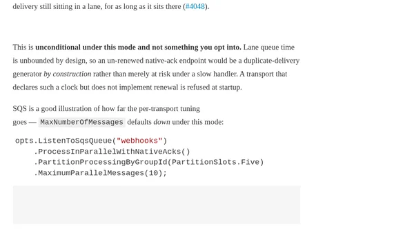 Wolverine 6.30: Optimized at least once delivery with “Native Acks”
