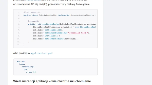 @Scheduled w Spring Boot – jak robić zadania cykliczne