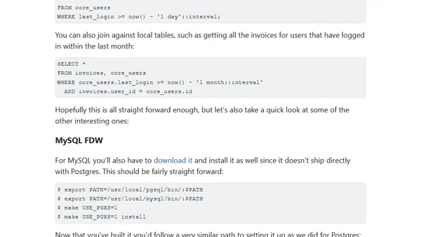 A tour of Postgres' Foreign Data Wrappers