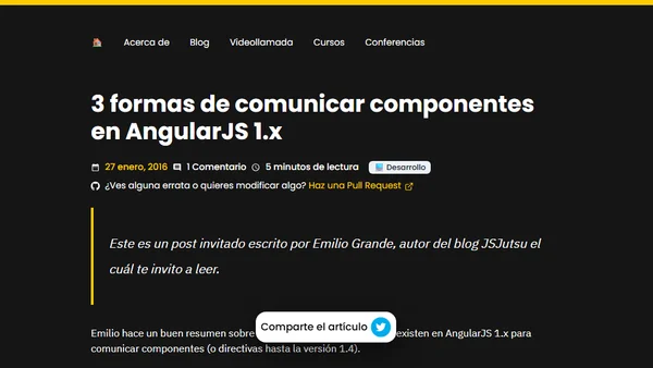 3 formas de comunicar componentes en AngularJS 1.x