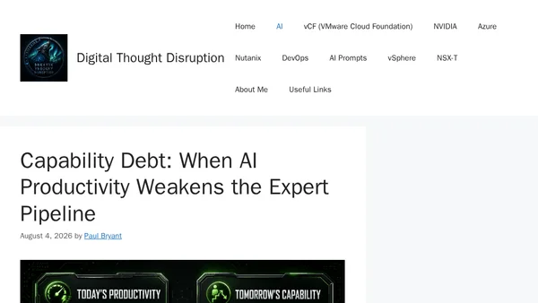 Capability Debt: When AI Productivity Weakens the Expert Pipeline