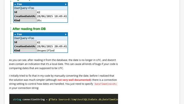 How to retrieve dates as UTC in SQLite