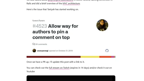 Pairing with Taniyah Jackson on Pinning Comments to Articles