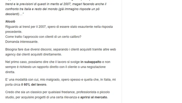 Web design made in Italy: intervista a Nicolò Volpato – seconda parte