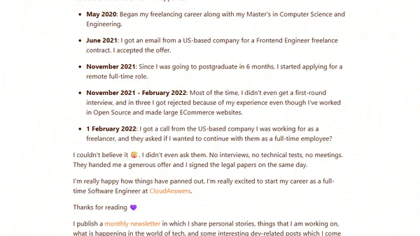 Starting my First Full-time role as a Software Engineer