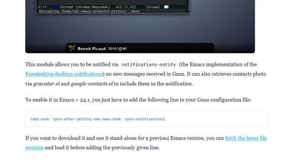 Gnus notifications