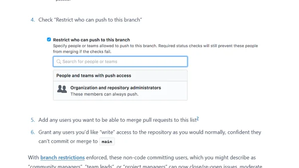 Using protected branches to empower non-code contributors on GitHub