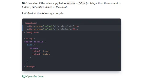 How to Show/Hide Elements in Vue