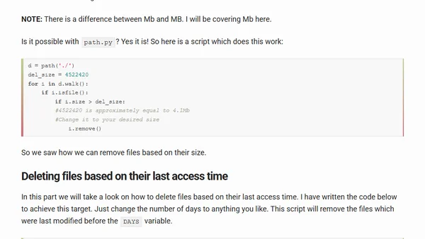 Python 101: Writing a cleanup script