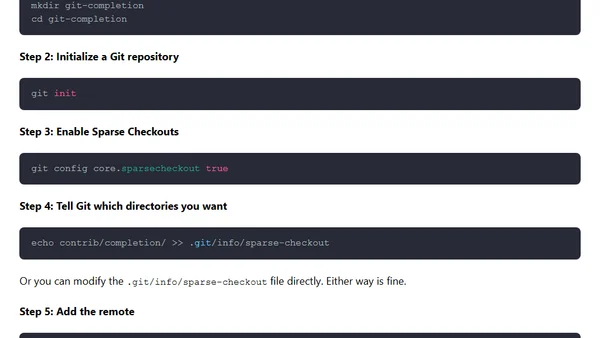 Using Git Sparse Checkout
