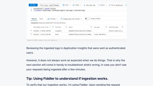 Enforce authentication when sending Application Insights telemetry