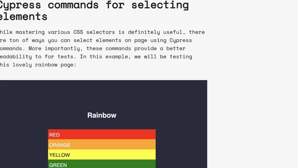 Cypress basics: Selecting elements