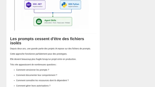 Microsoft Agent Framework : Agent Skills dépasse désormais le SDK .NET