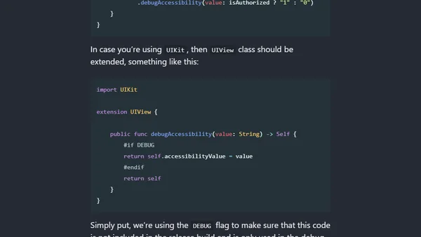Test-only accessibility values on iOS
