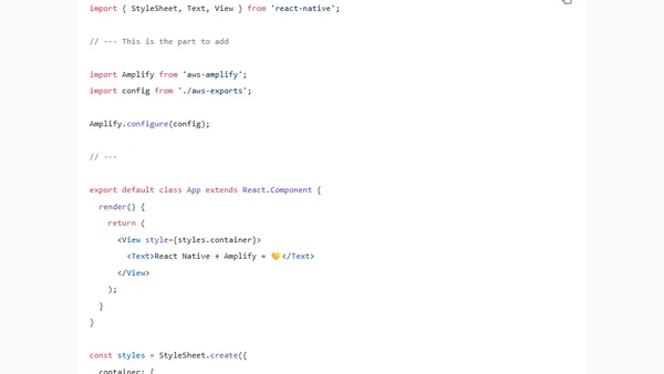User Authentication with Amplify in a React Native and Expo app
