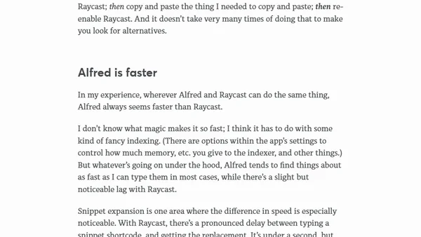 Alfred vs. Raycast: my constant debate