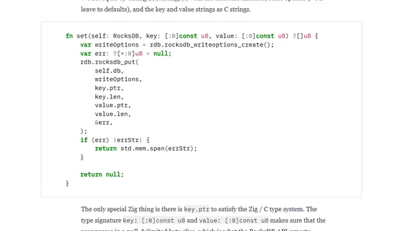 A minimal RocksDB example with Zig
