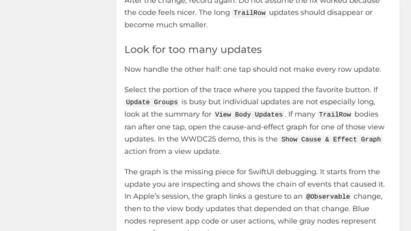 Find the SwiftUI State Change Behind a Slow Body Update