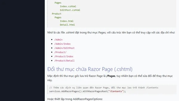 (ASP.NET Razor) Giới thiệu Razor Page và Route trong Razor Page
