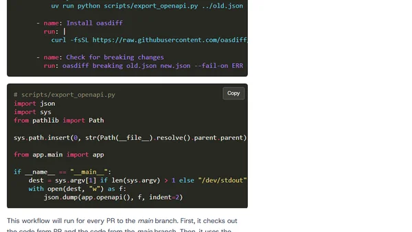 Prevent unintentional breaking API changes in FastAPI apps