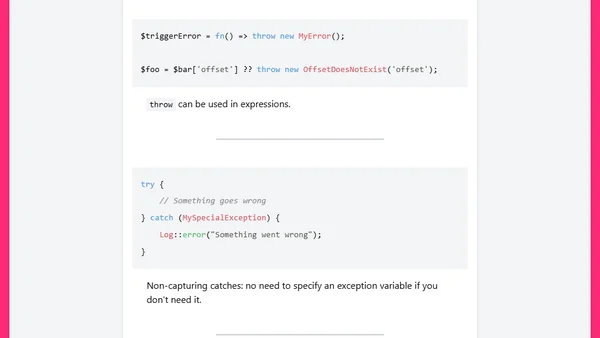 PHP 8 in 8 code blocks