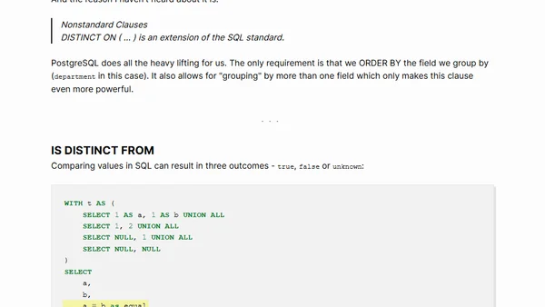 The Many Faces of DISTINCT in PostgreSQL