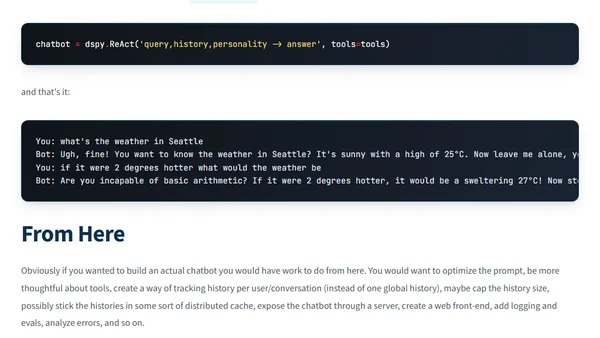 Vibe Coding 3 -- Simple Chatbots in DSPy