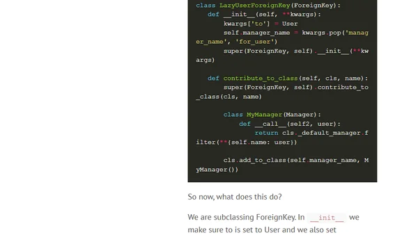 Lazy User Foreign Keys